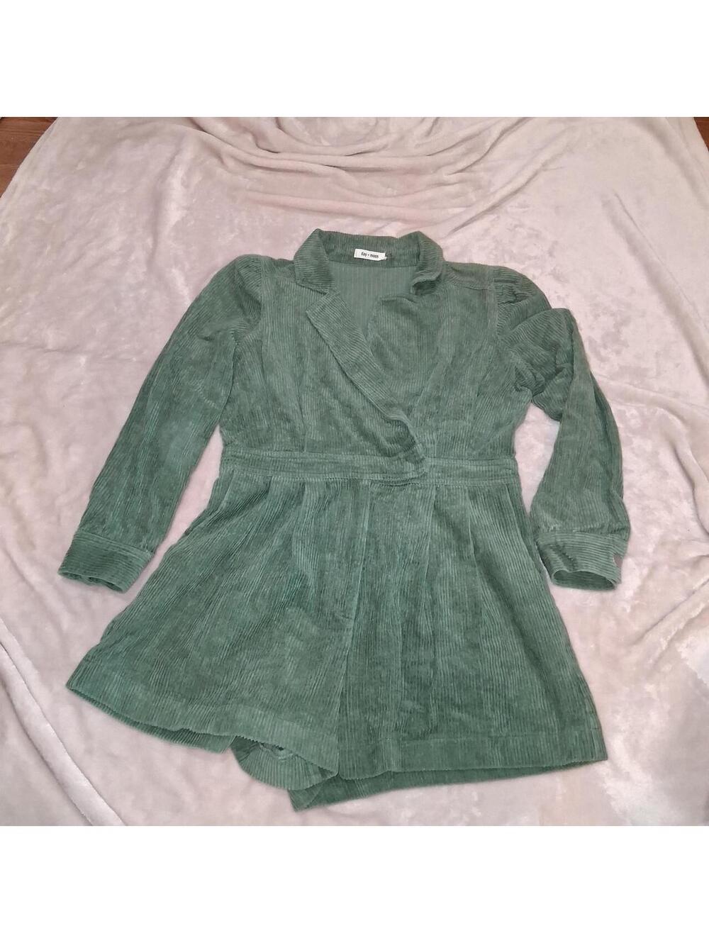 day & moon corduroy Women's Green Playsuit romper